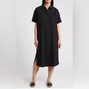 NWOT - Eileen Fisher Classic Organic Cotton Poplin Shirtdress with Pockets